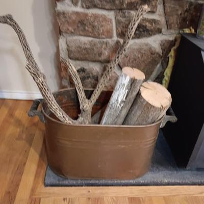 COPPER BOILER WITH FIREWOOD