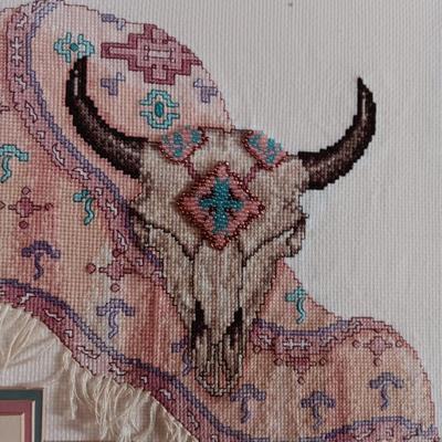2 SW STYLE HANDCRAFTED NEEDLEPOINT PICTURES