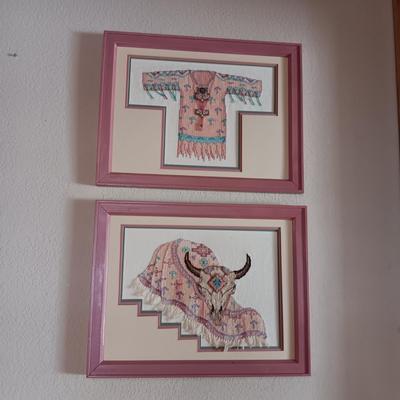 2 SW STYLE HANDCRAFTED NEEDLEPOINT PICTURES