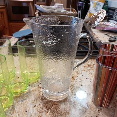PLASTIC DRINKING TUMBLERS AND PITCHER