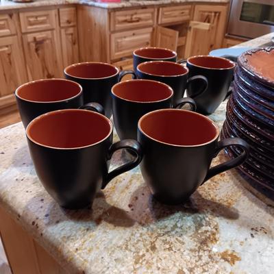 VERY NICE CLAY ART 'WESTERN PLAINS" HAND PAINTED DINNERWARE