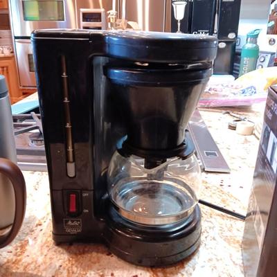 2 CUP COFFEE MAKER, KRUPS COFFEE BEAN GRINDER AND 4 TRAVEL MUGS