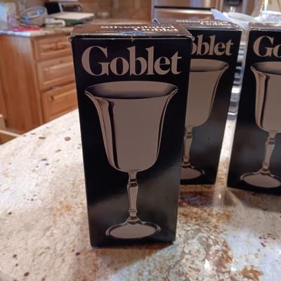 6 LEONARD SILVER PLATED GOBLETS