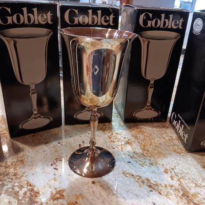 6 LEONARD SILVER PLATED GOBLETS