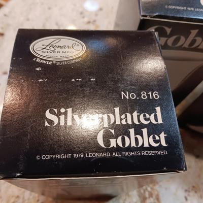 6 LEONARD SILVER PLATED GOBLETS