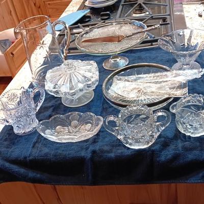 CRYSTAL AND GLASS SERVING PIECES