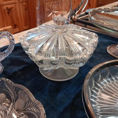 CRYSTAL AND GLASS SERVING PIECES