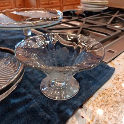 CRYSTAL AND GLASS SERVING PIECES