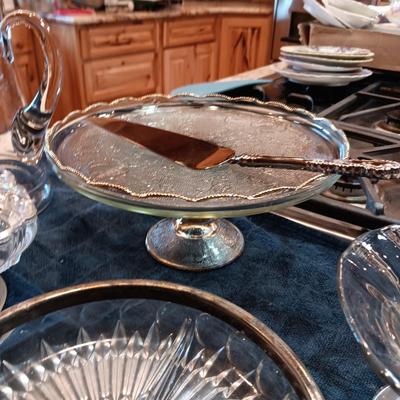 CRYSTAL AND GLASS SERVING PIECES