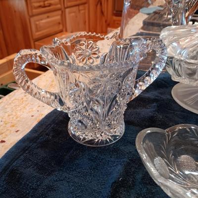 CRYSTAL AND GLASS SERVING PIECES