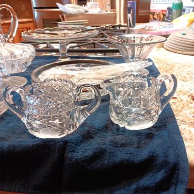 CRYSTAL AND GLASS SERVING PIECES
