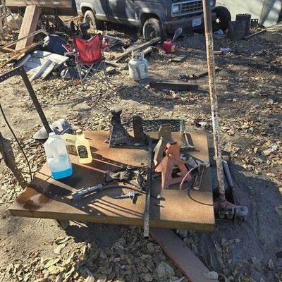 #2014 • (3) Jack Stands, (1) Bottle Jack, (1) Floor Jack, and American Compact Lift
