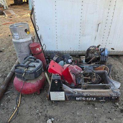 #6200 • Tile Plus wet Saw Air Compressor Acetylene Tanks Propane Tank
