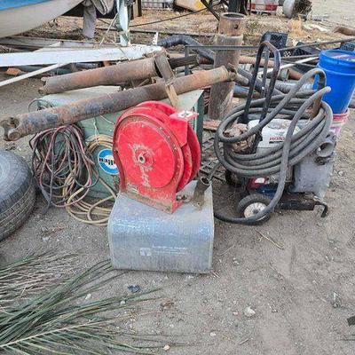 #6750 • Miller Dialarc HF, Honda Trash Pump WT30X, Reel Craft Hose Reel, Long Cruise Fuel Tank
