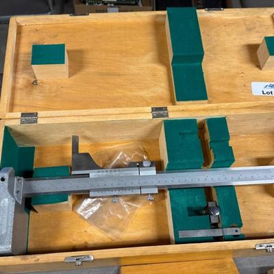 VIS Made in Poland large Metal Caliper in Wooden Box