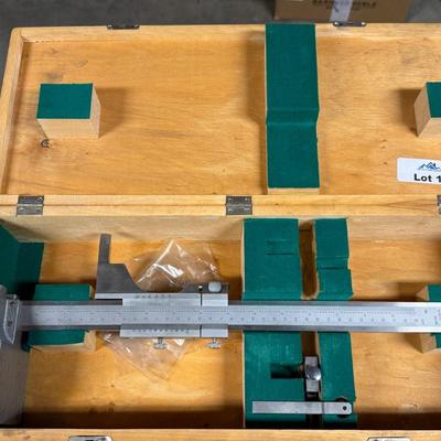 VIS Made in Poland large Metal Caliper in Wooden Box