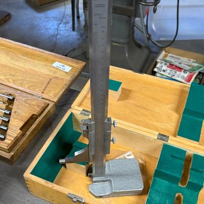 VIS Made in Poland large Metal Caliper in Wooden Box