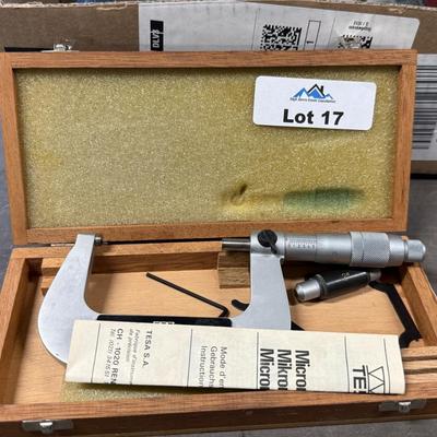 Tesa Micrometer in wood box