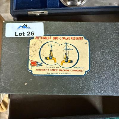 Mellinkoff Bibb & Valve Reseater in metal box