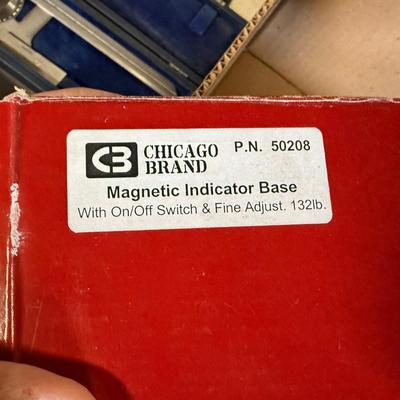 Box of metal Magnetic Indicator Bases/Craftsman small vice as shown