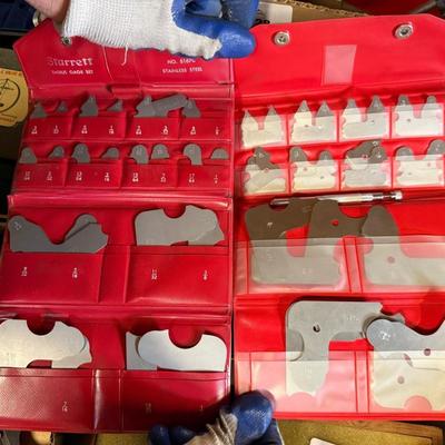 2 Radius Gauge Sets in red vinyl cases
