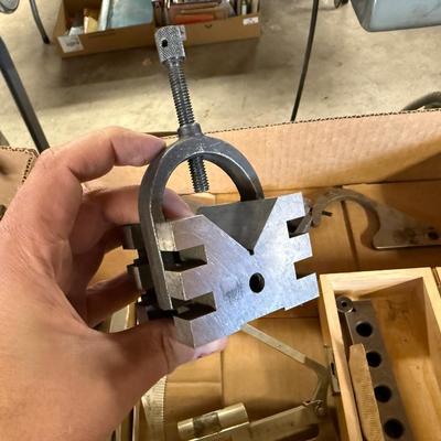 Box of misc. metal measuring tools
