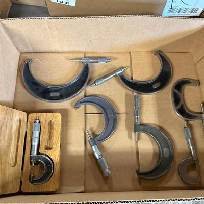 Box of various micrometers – 7 total