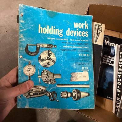 2 Boxes of vintage machine ads/manuals & others