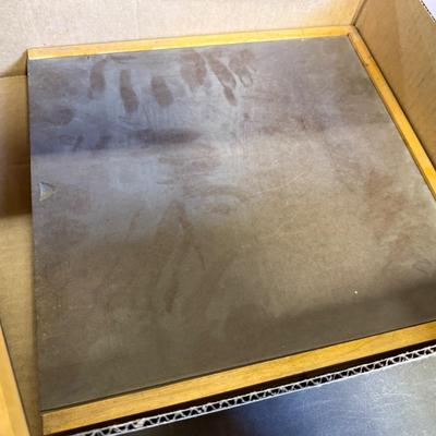 2 Wood boxes of plastic letter stamps