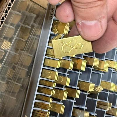 2 Boxes of Brass Plate Letters/Templates – in various sizes