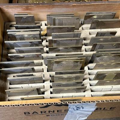 2 Boxes of Brass Plate Letters/Templates – in various sizes