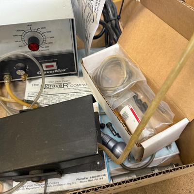 2 Boxes w/Gravermax Electronic Engraving Machine & Components