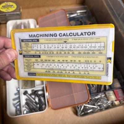 Box lot of misc. Dremmel Tools/misc. Screws/Tape Measure