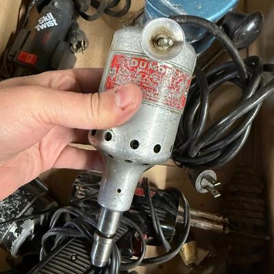 Box of 5 Misc. Electrical Tools – Sanders/soldering gun/drill/electric screwdriver
