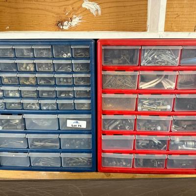 1 Red & 1 Blue box of assorted-screws/nails/bolts/hardware