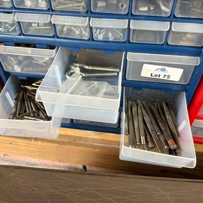 1 Red & 1 Blue box of assorted-screws/nails/bolts/hardware