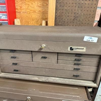 Lumidor Brown metal locking tool box