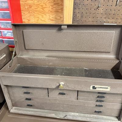 Lumidor Brown metal locking tool box