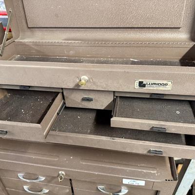 Lumidor Brown metal locking tool box