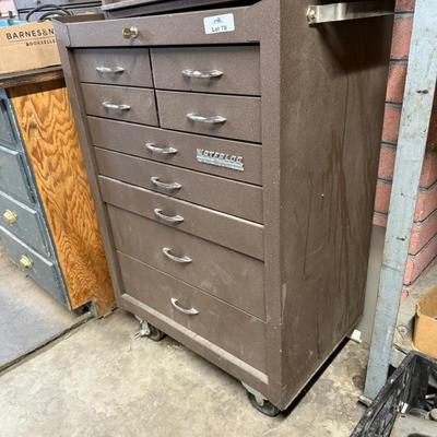 WaterLoo Industrial 9 Drawer Brown Metal locking Tool Box