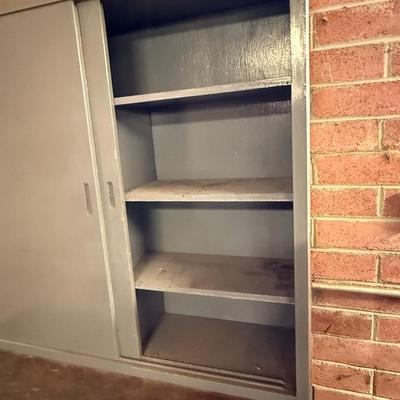 2 piece gray Solid Wood Storage Cabinet