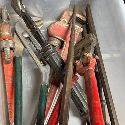 Sale Photo Thumbnail #385: all various tools as shown – 2 large pipe wrenches