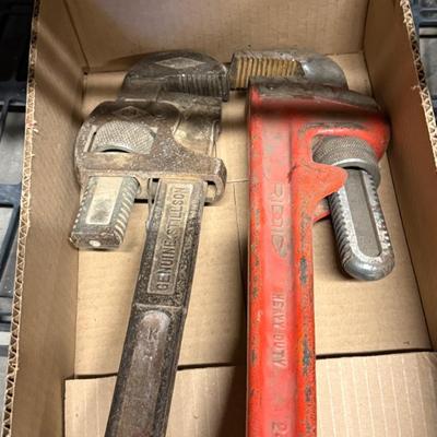 3 large metal pipe wrenches