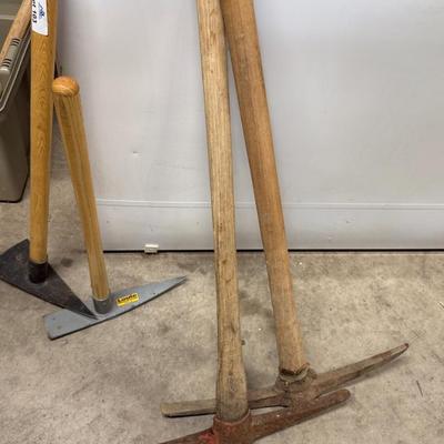 4 Wood handled Pick Axes