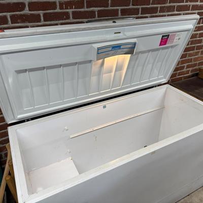 Sale Photo Thumbnail #397: White long freezer empty as shown. Working.