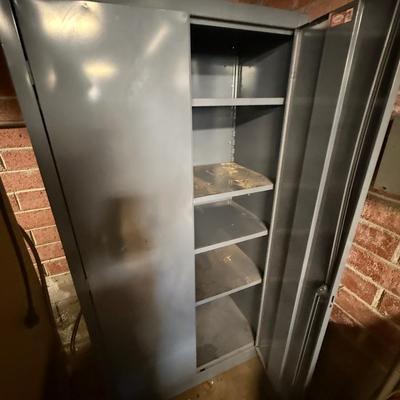 Gray Metal 2 Door Tall File Cabinet with Keys
