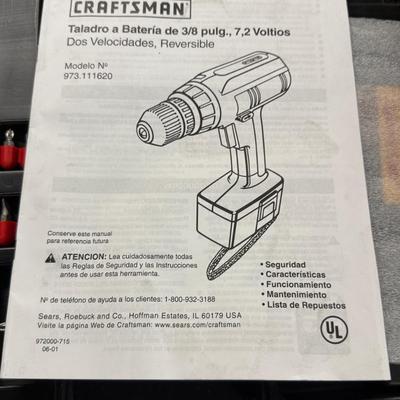 Craftsman Electric cordless drill Model 973.111620 w/bits +