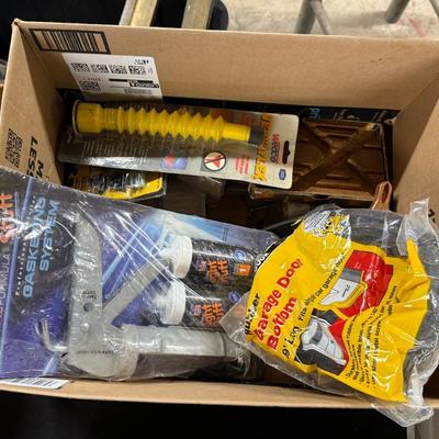 Box of misc. things-Glues, Gasketing System, screws, connector