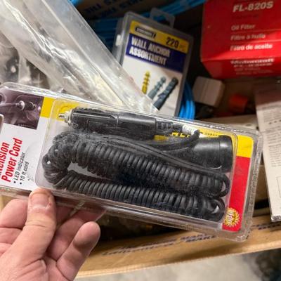 Box of Misc. Air Compressor Kit/Power Strips/wall anchors