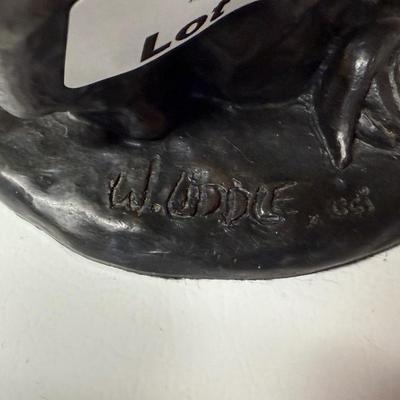 W. Liddle Laughing Bull Signed Bronze Sculpture
